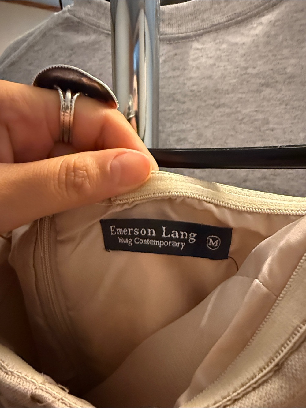 Beige Button-Front Strapless Top - Picture 2 of 5